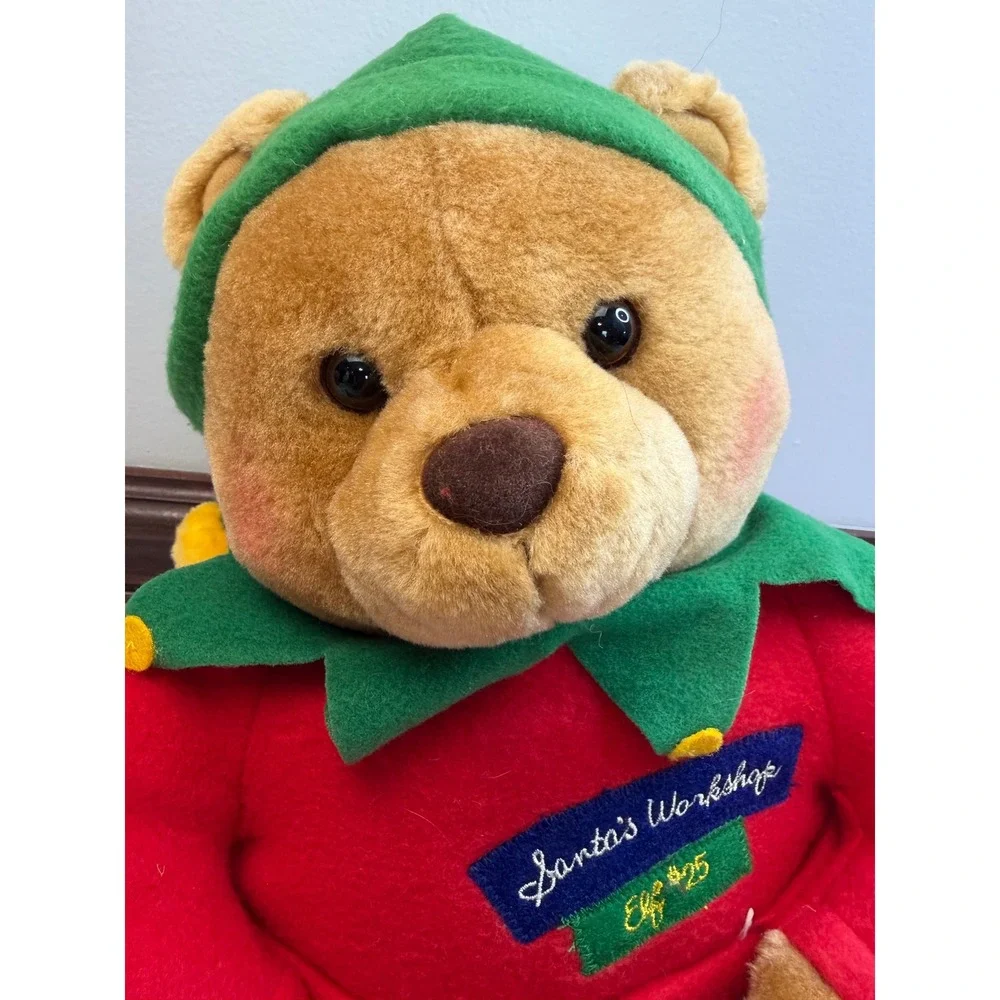 Hallmark Chris the Elf Bear Plush Red Green Santa's Workshop XPF3109 Christmas